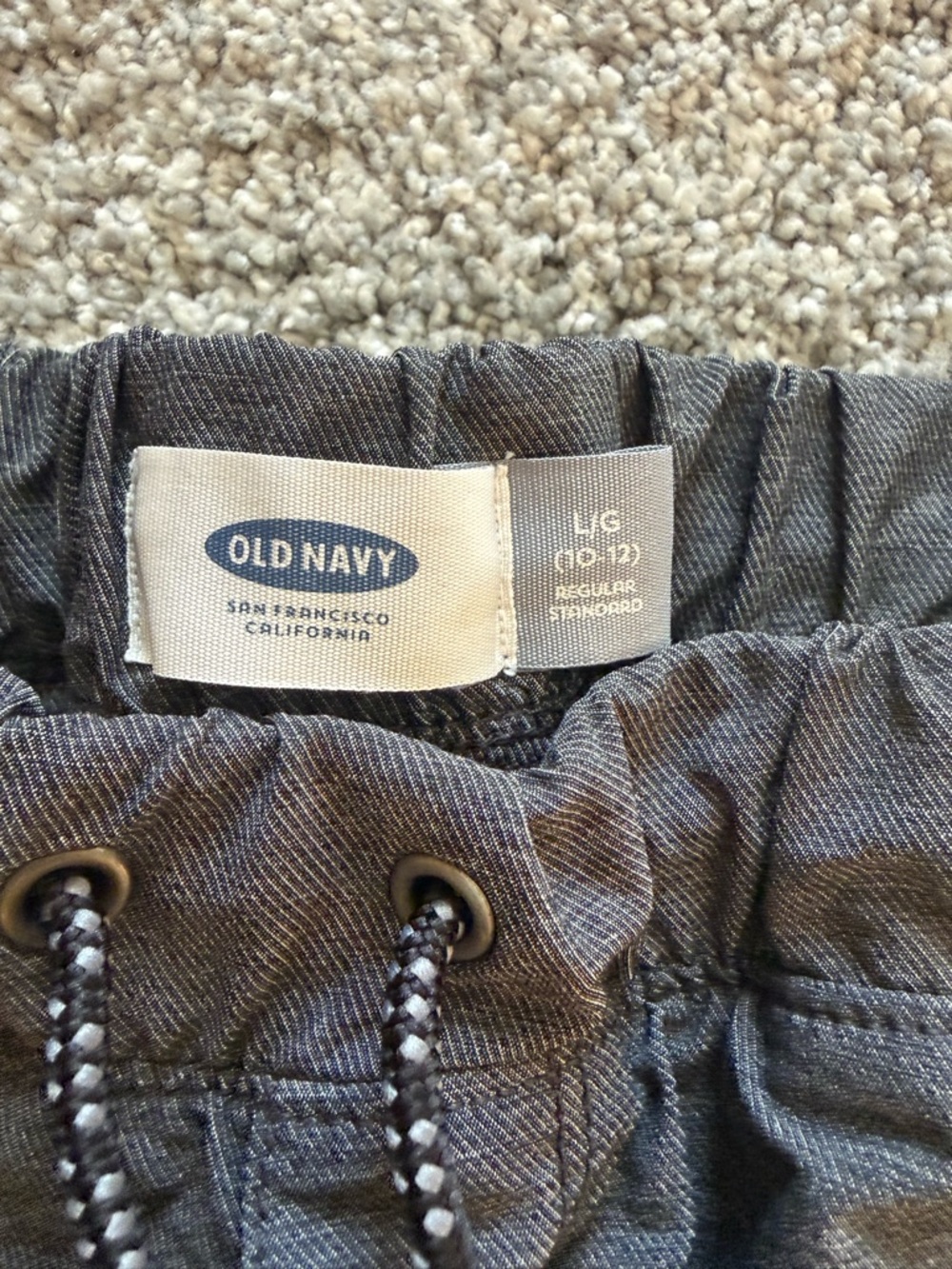 Old Navy - Boys Casual Drawstring Shorts - Charcoal Gray- Boys Large 10-12 - Picture 3 of 3